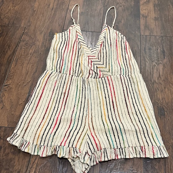 Tularosa Amelia Striped Linen Romper - Picture 3 of 12